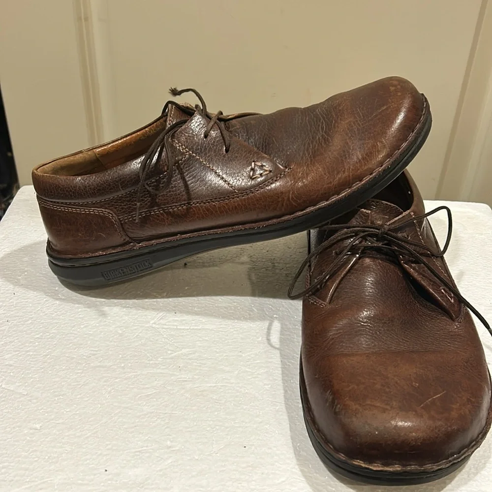 Birkenstock Footprints Men's Brown Leather Lace Up Oxford Shoes Size 10 (43)